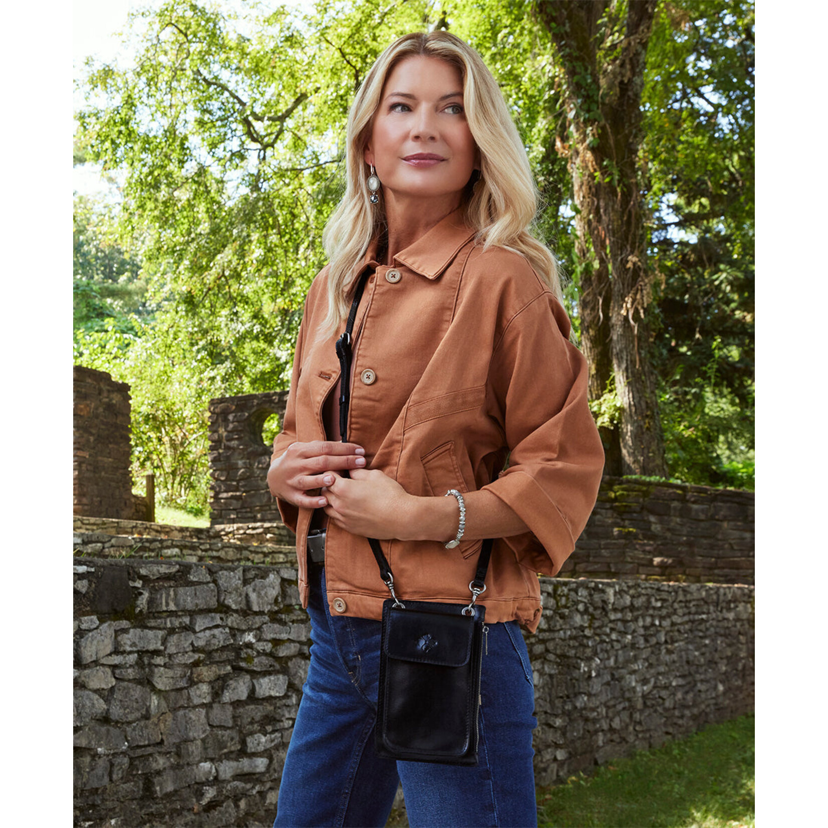 Patricia Nash Chiavella Phone Crossbody - Black