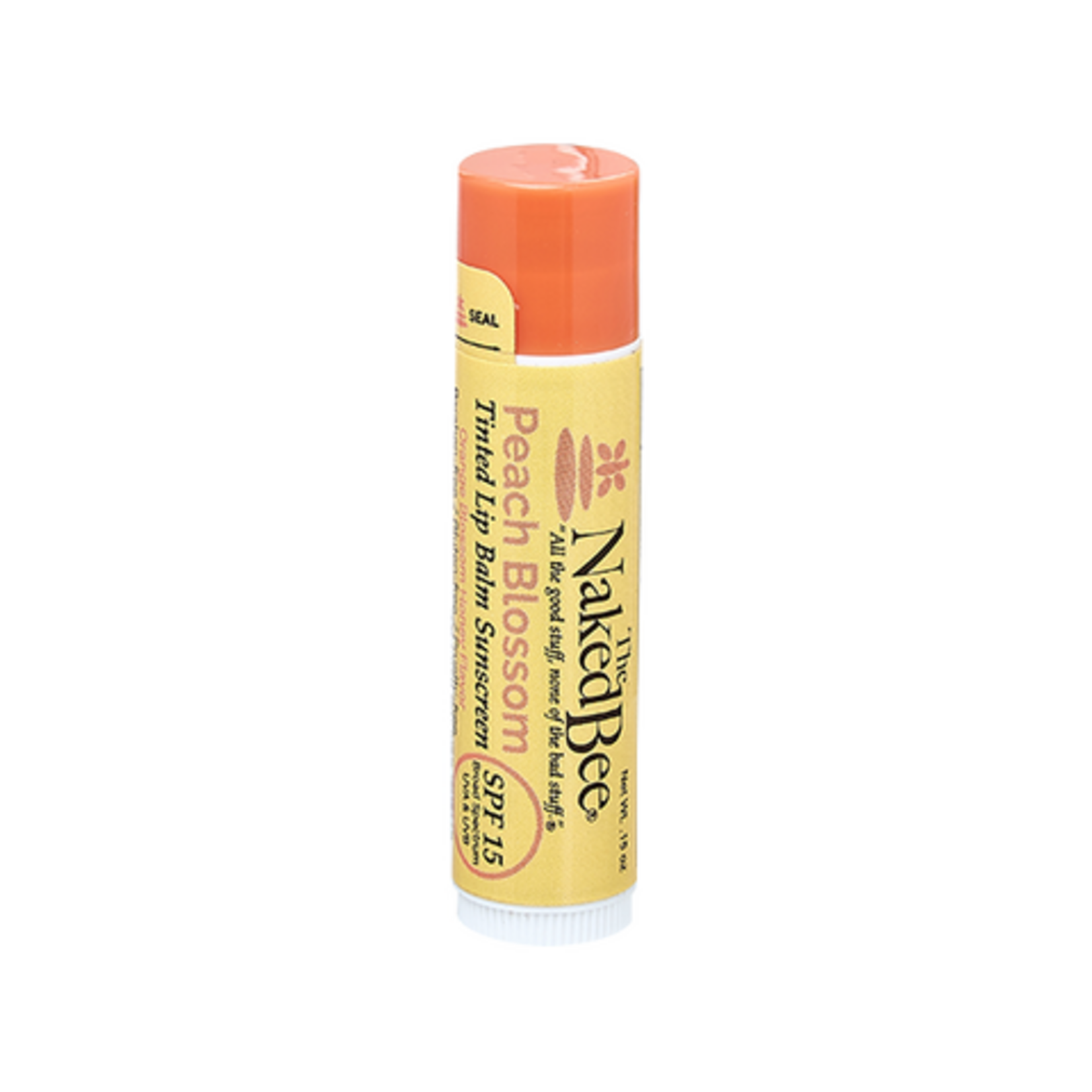 The Naked Bee .15 oz - Peach Blossom - Orange Blossom Honey SPF 15 Tinted Lip Balm