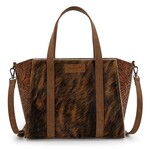 Wrangler WG252-8012BR - Brown - Wrangler Genuine Hair-On Cowhide Tote/Crossbody