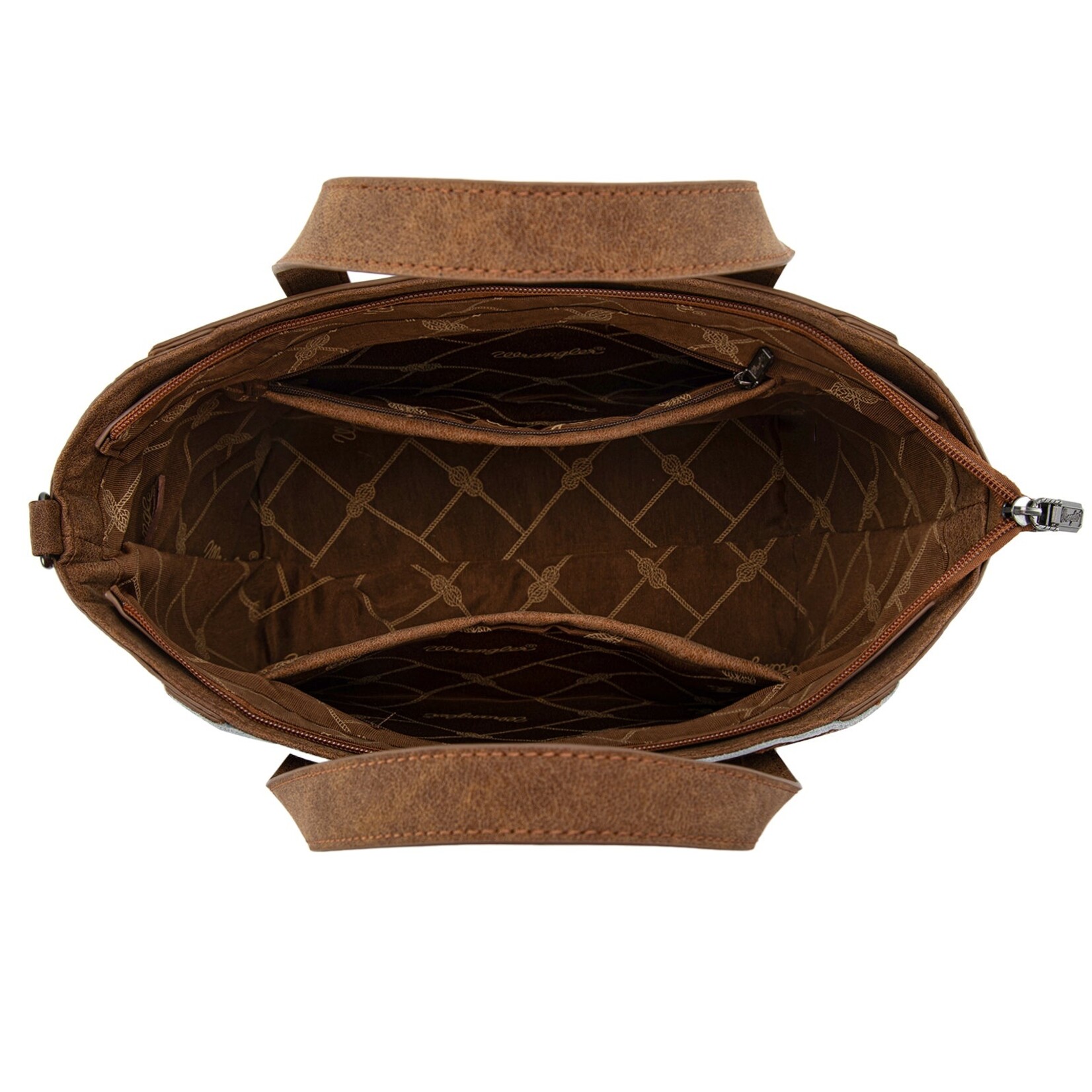 Wrangler WG252-8012BR - Brown - Wrangler Genuine Hair-On Cowhide Tote/Crossbody