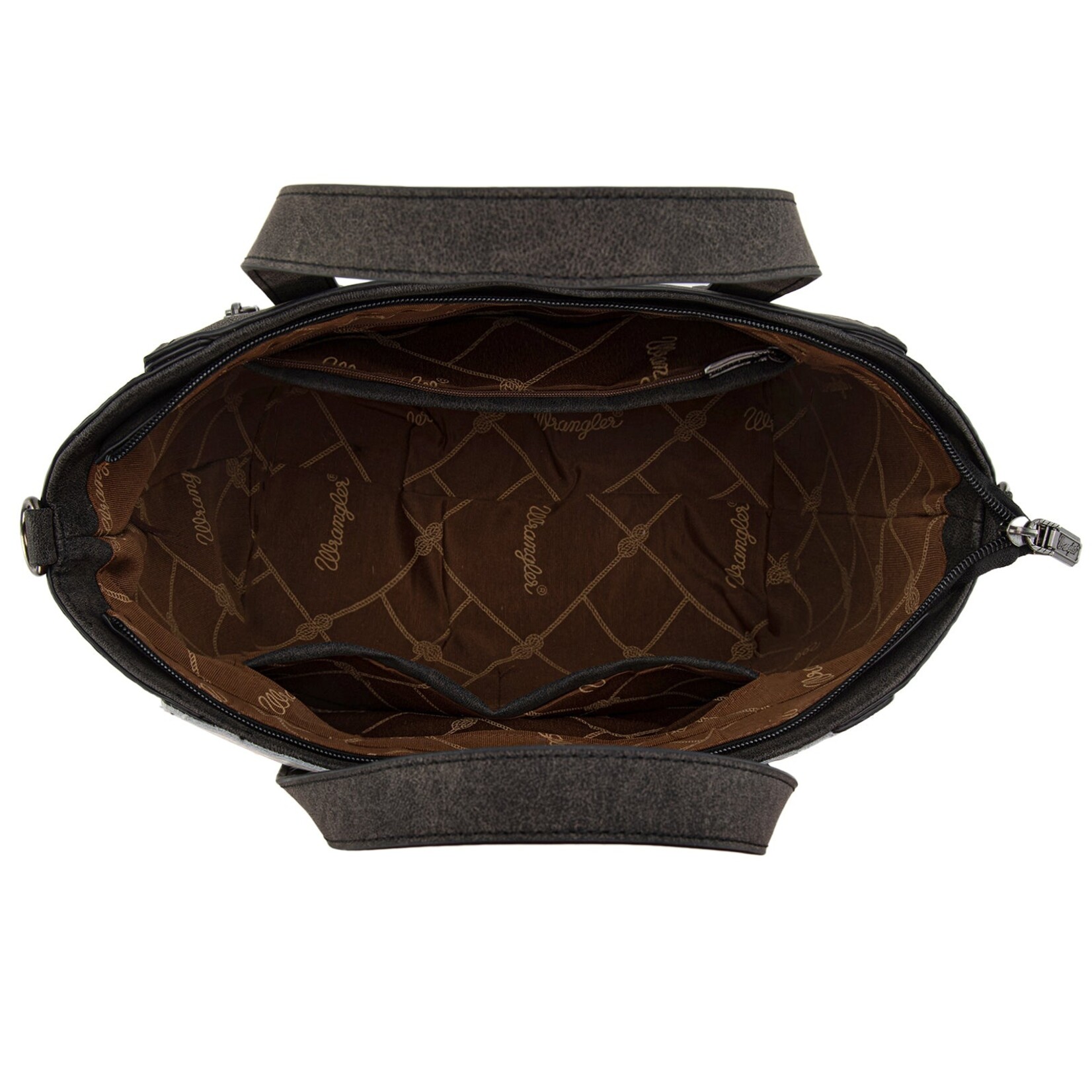 Wrangler WG252-8012BK - Black - Wrangler Genuine Hair-On Cowhide Tote/Crossbody