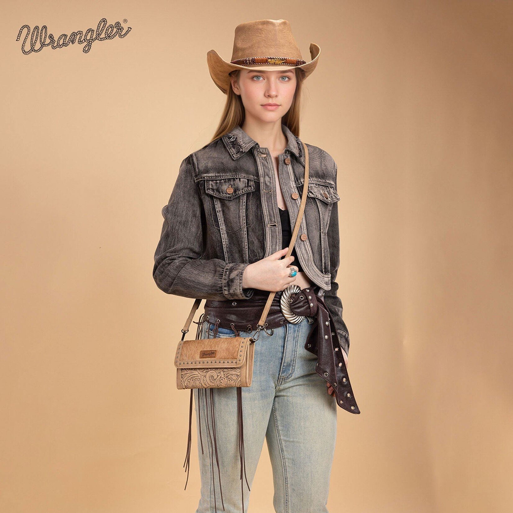 Wrangler WG252-C012TN - Tan - Wrangler Wallet/Wristlet/Crossbody