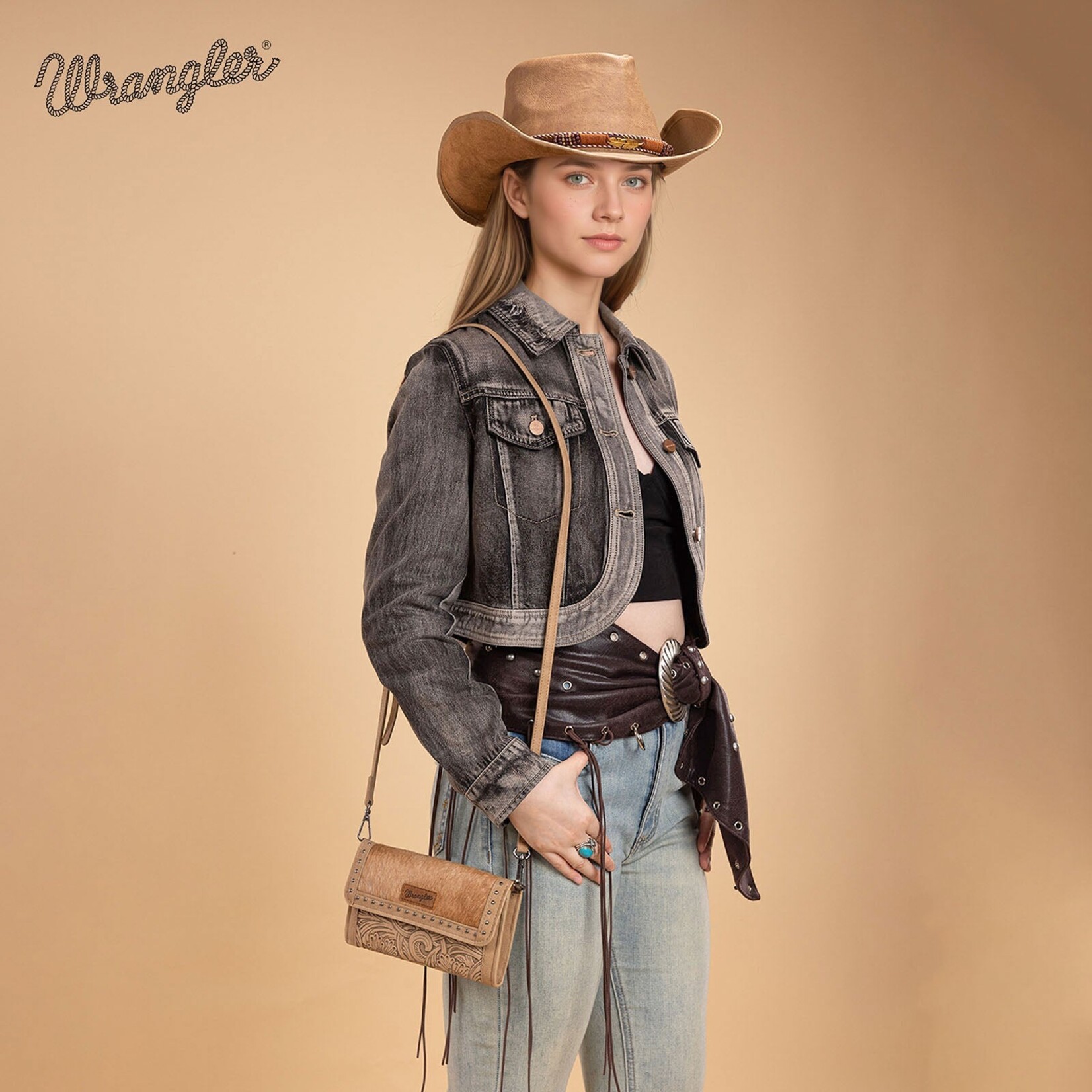 Wrangler WG252-C012TN - Tan - Wrangler Wallet/Wristlet/Crossbody