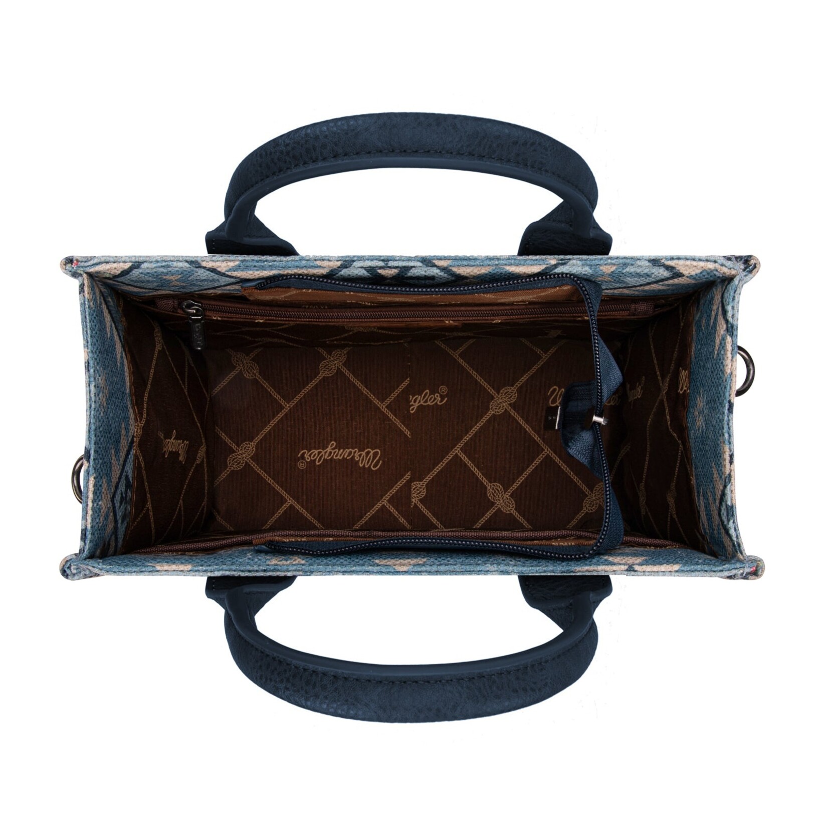 Wrangler WG2209-8120SJN - Jean - Wrangler Aztec Pattern Dual Sided Print -Tote/Crossbody