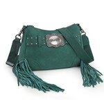 Wrangler WG241-2022TQ - Turquoise - Wrangler Fringe Buckle Hobo Bag/Crossbody Bag