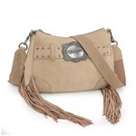 Wrangler WG241-2022TN - Tan - Wrangler Fringe Buckle Hobo Bag/Crossbody Bag