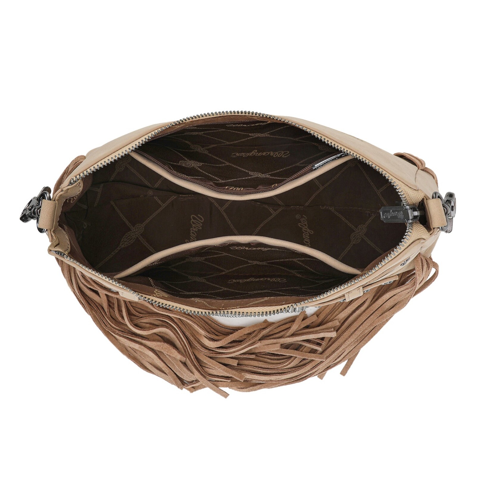 Wrangler WG241-2022TN - Tan - Wrangler Fringe Buckle Hobo Bag/Crossbody Bag