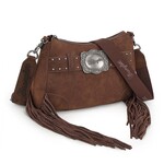 Wrangler WG241-2022CF - Coffee - Wrangler Fringe Buckle Hobo Bag/Crossbody Bag