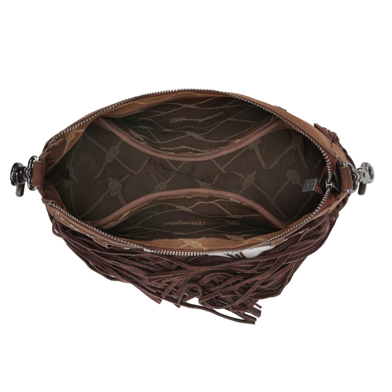Wrangler WG241-2022CF - Coffee - Wrangler Fringe Buckle Hobo Bag/Crossbody Bag