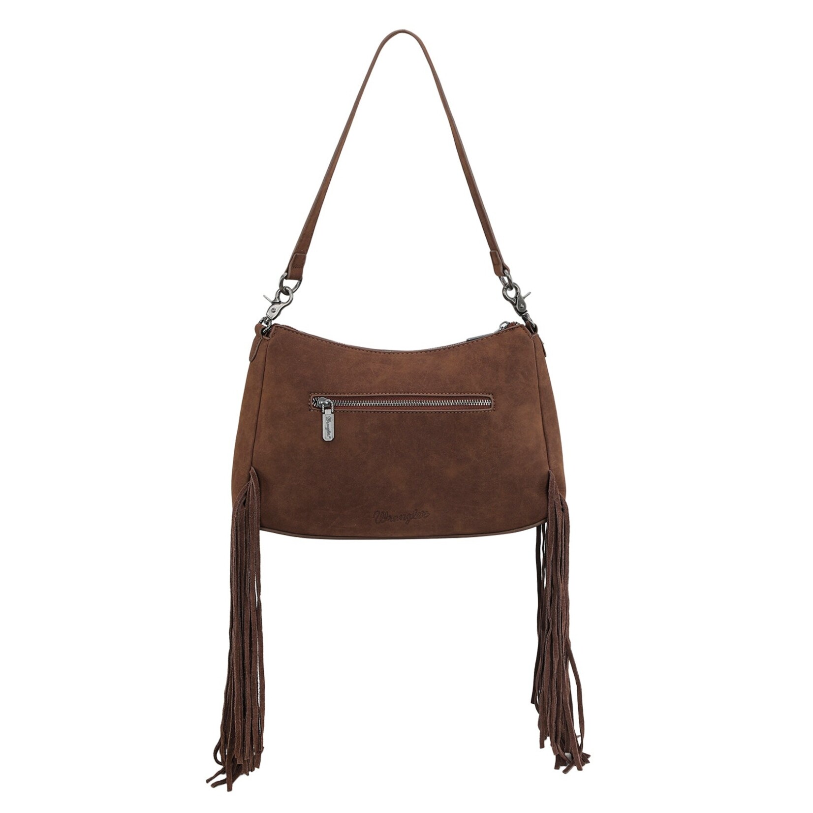 Wrangler WG241-2022CF - Coffee - Wrangler Fringe Buckle Hobo Bag/Crossbody Bag