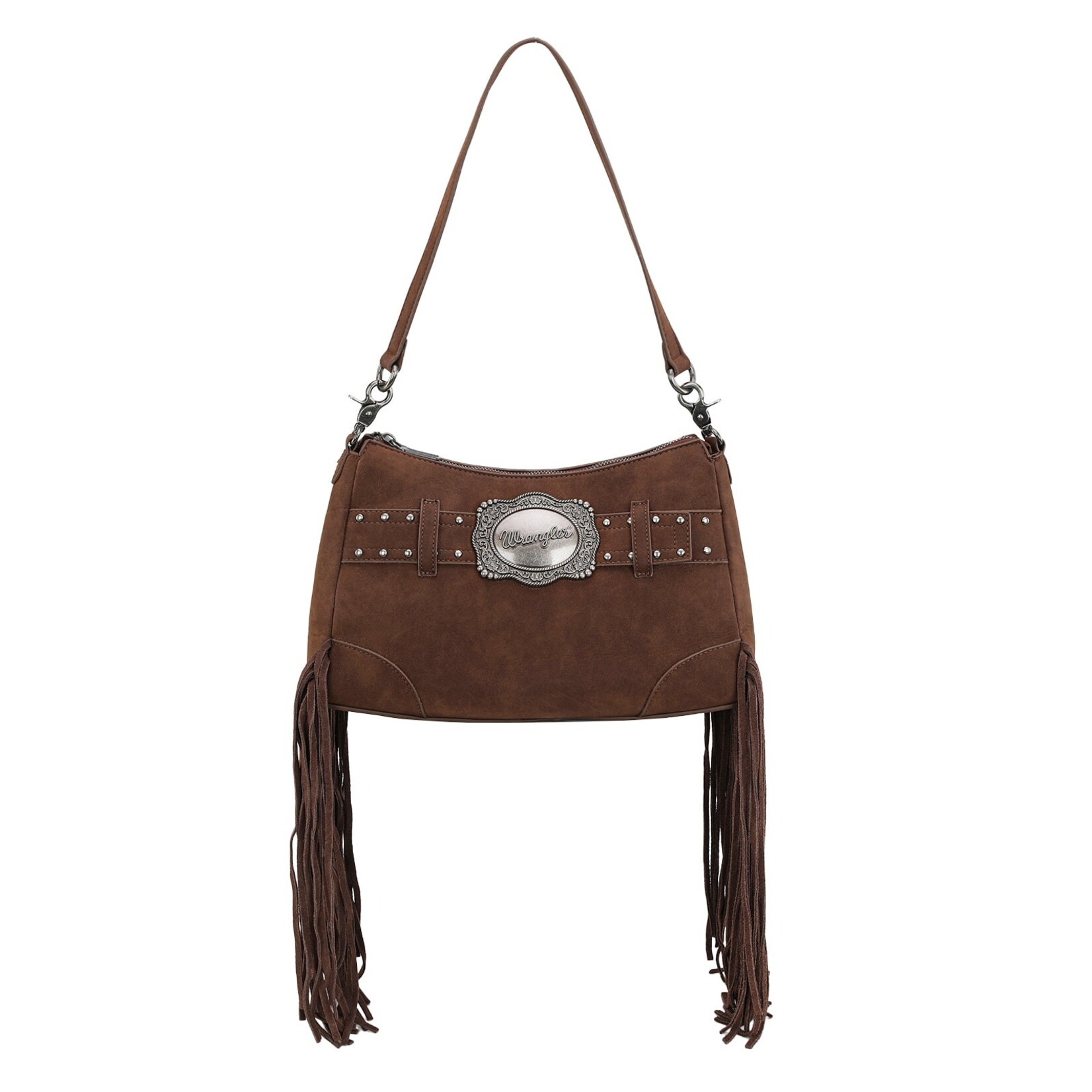 Wrangler WG241-2022CF - Coffee - Wrangler Fringe Buckle Hobo Bag/Crossbody Bag