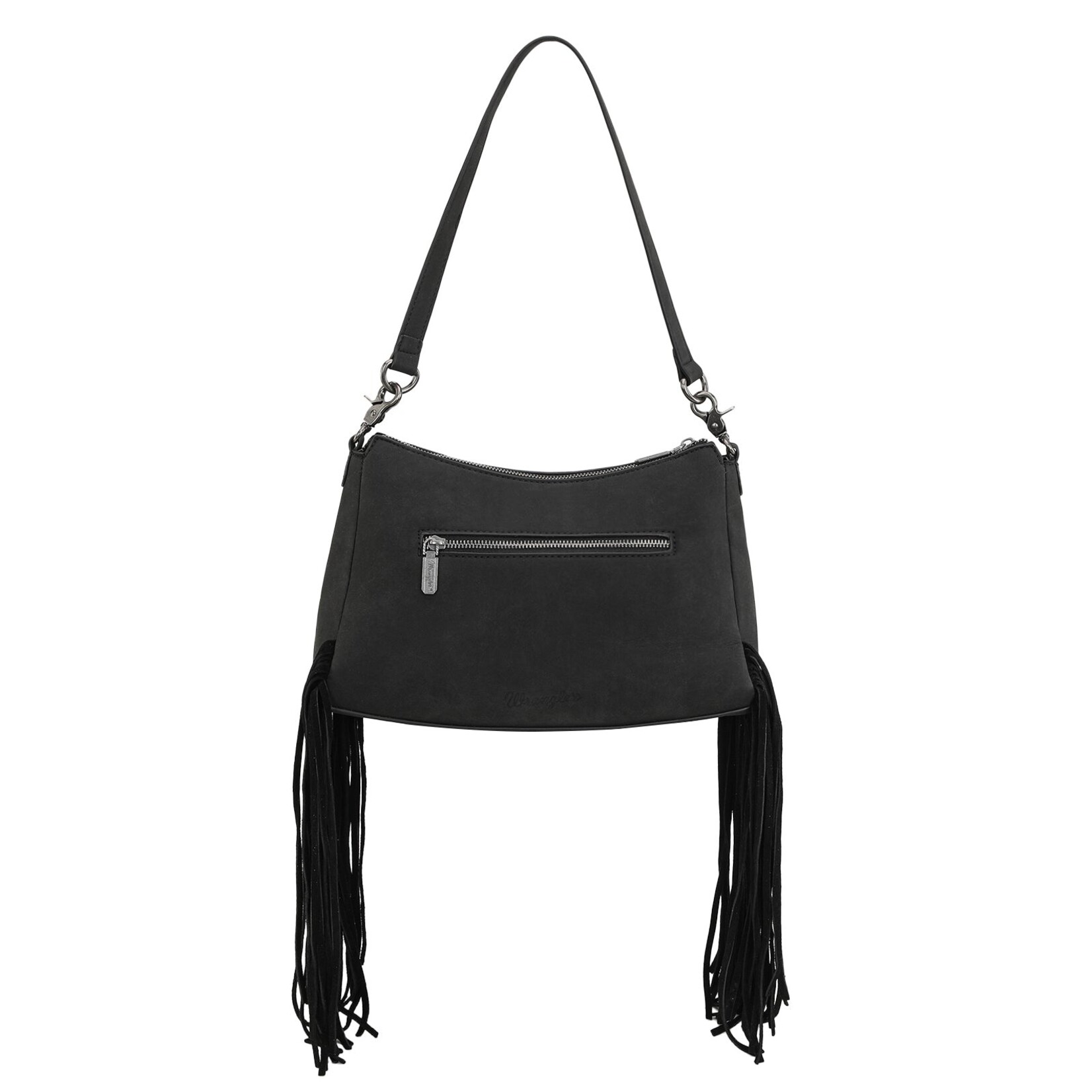 Wrangler WG241-2022BK - Black - Wrangler Fringe Buckle Hobo Bag/Crossbody Bag