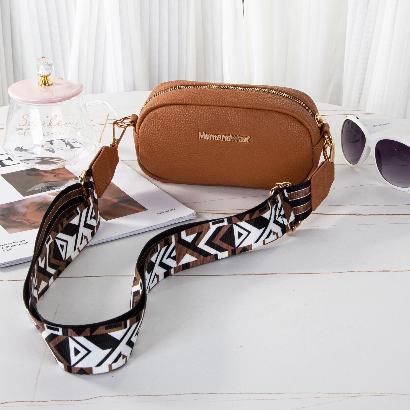 Montana West Inc MWC-086BBR - Brown - Montana West Small Crossbody Bag/Camera Bag