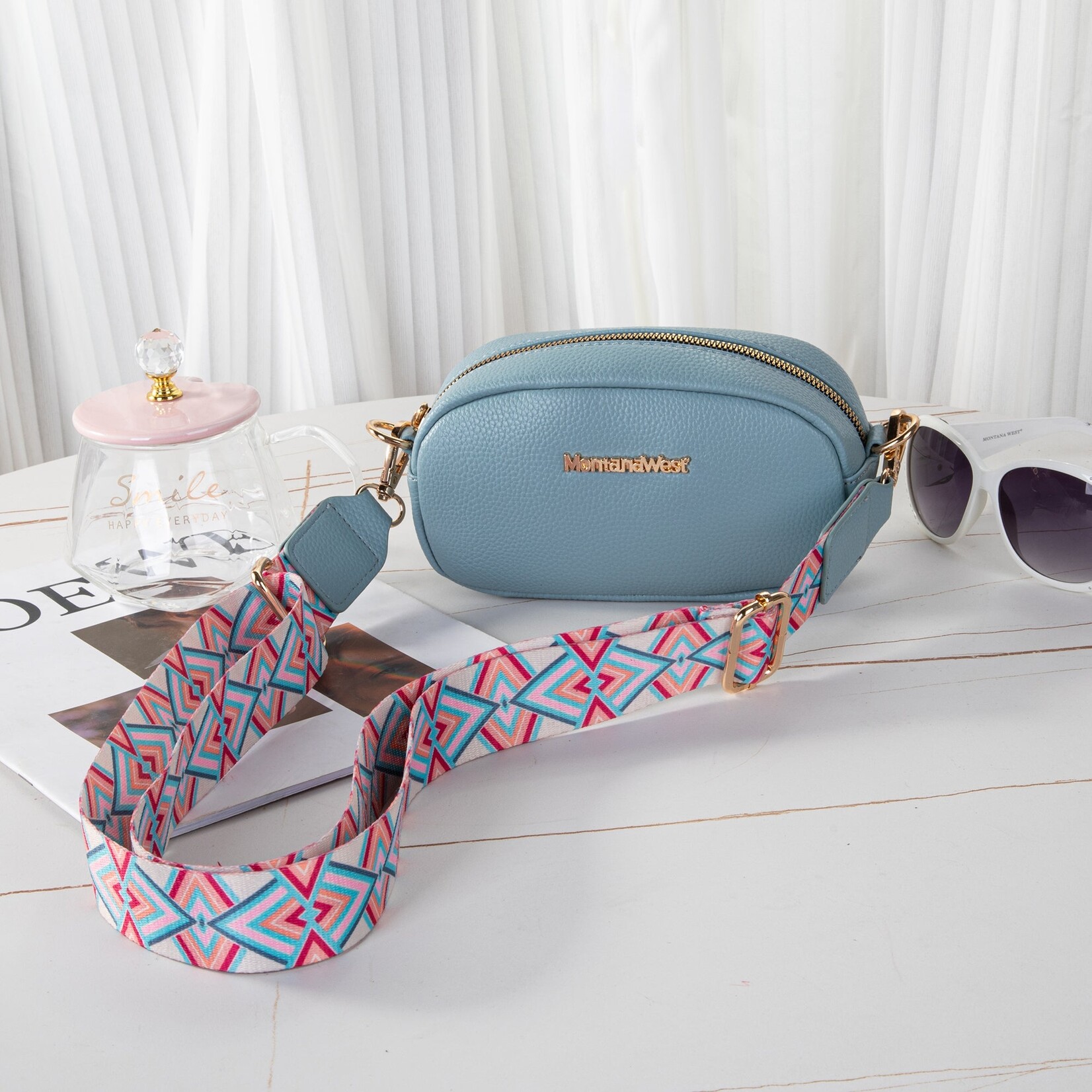 Montana West Inc MWC-086BBL - Blue - Montana West Small Crossbody Bag/Camera Bag