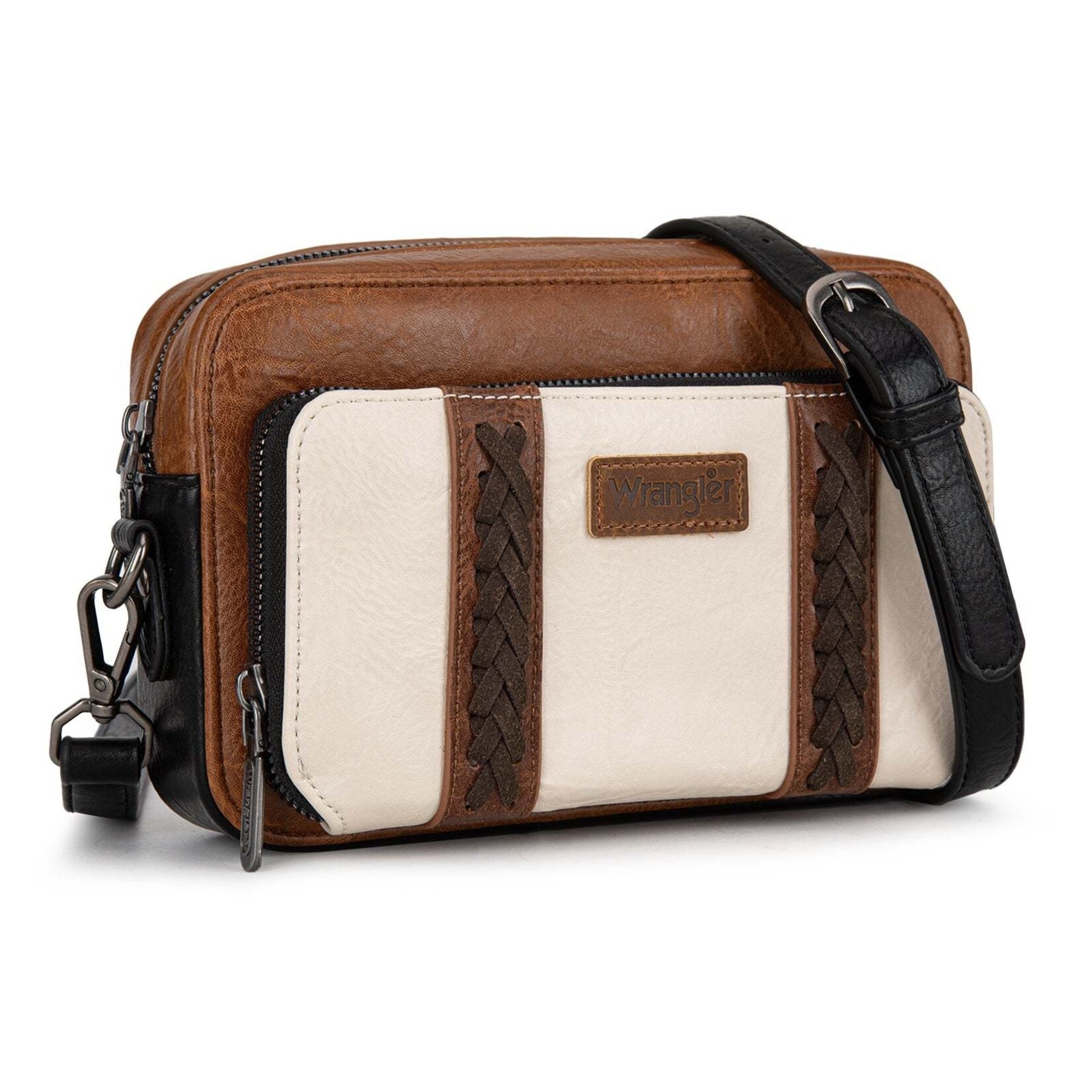 Wrangler WG2207-30031BR - Brown - Wrangler Crossbody Purse With Wallet Compartment