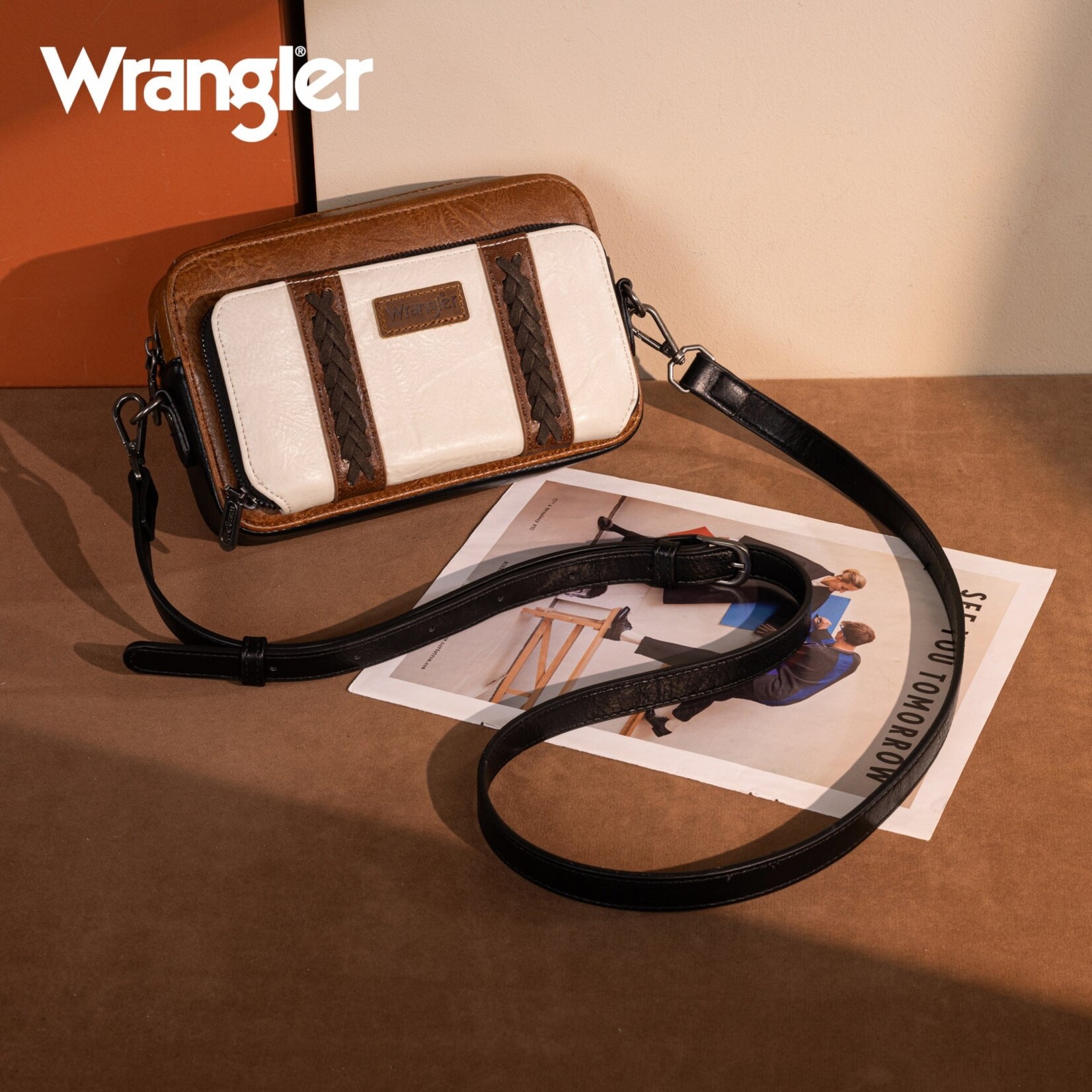 Wrangler WG2207-30031BR - Brown - Wrangler Crossbody Purse With Wallet Compartment
