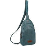 Wrangler WG87-227TQ - Turquoise - Wrangler Sling Bag/Crossbody/Chest Bag Dual Zippered Compartment