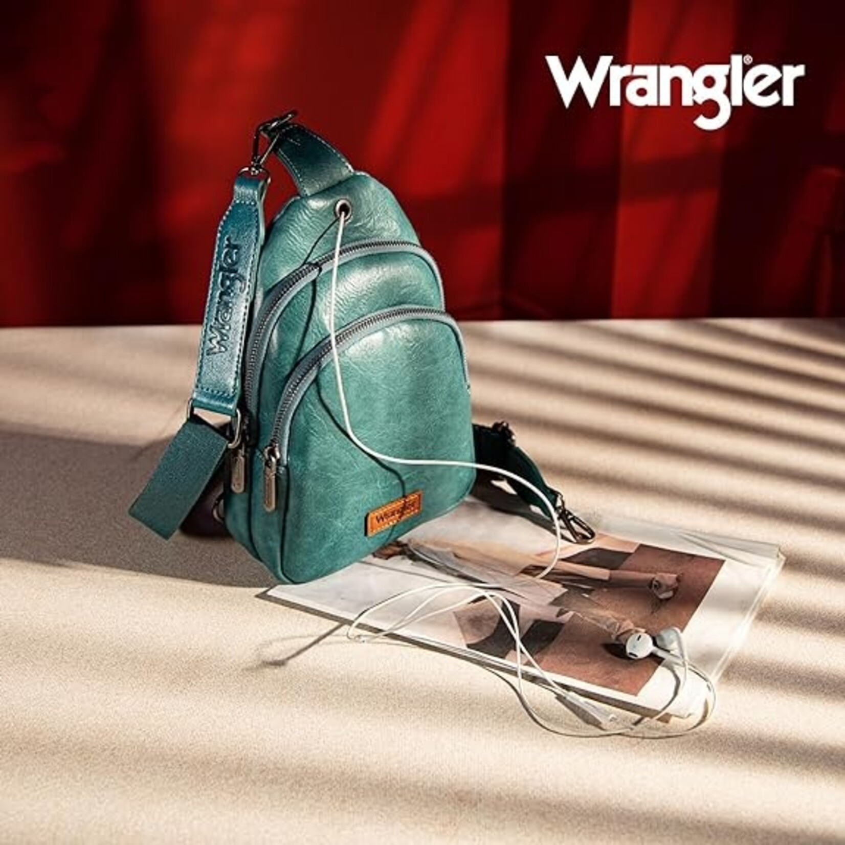 Wrangler WG87-227TQ - Turquoise - Wrangler Sling Bag/Crossbody/Chest Bag Dual Zippered Compartment