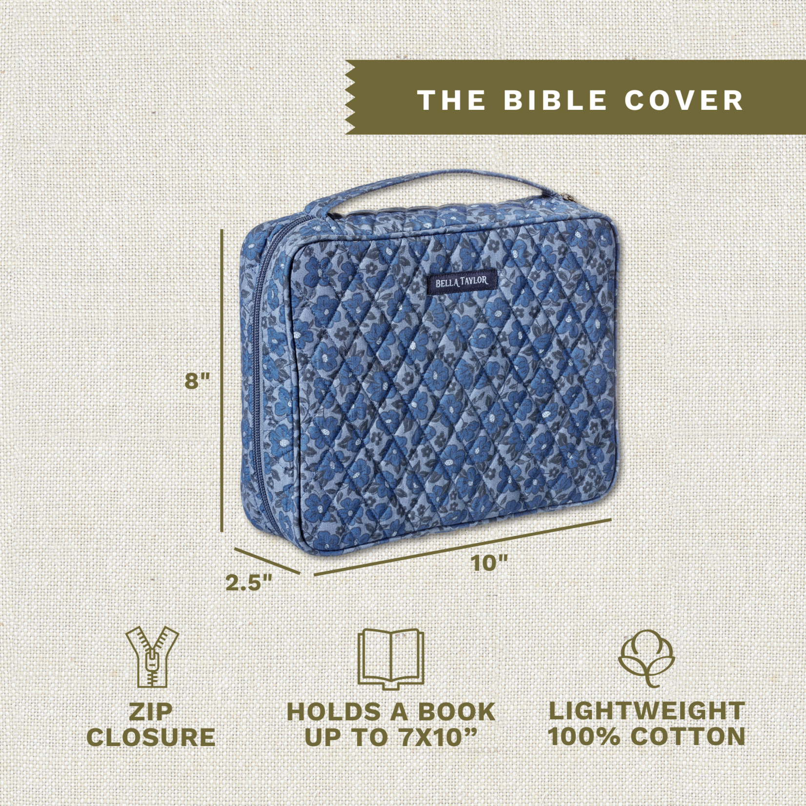 Bella Taylor Book and Bible Cover - Navy Floral