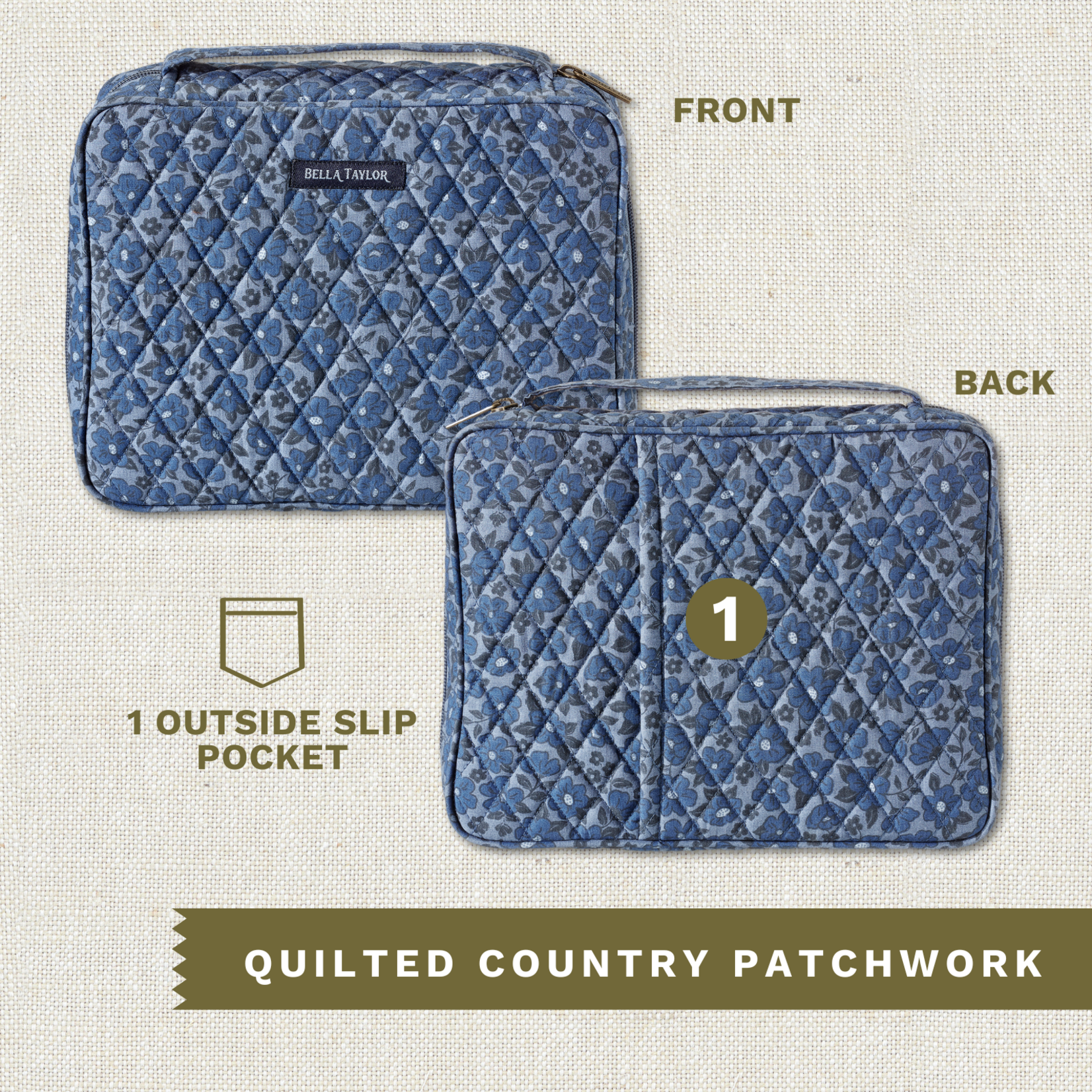 Bella Taylor Book and Bible Cover - Navy Floral