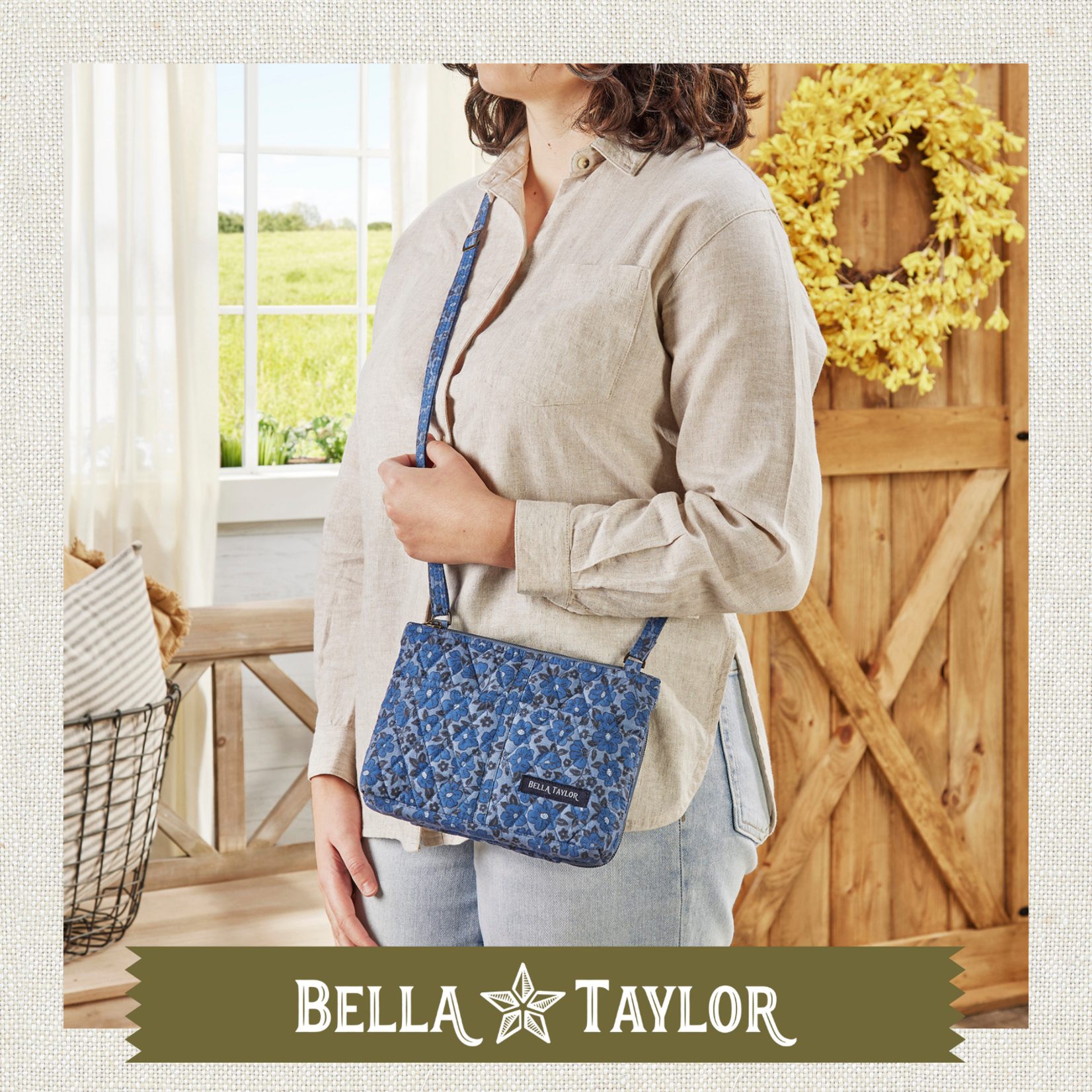Bella Taylor Essentials Wallet Crossbody - Navy Floral