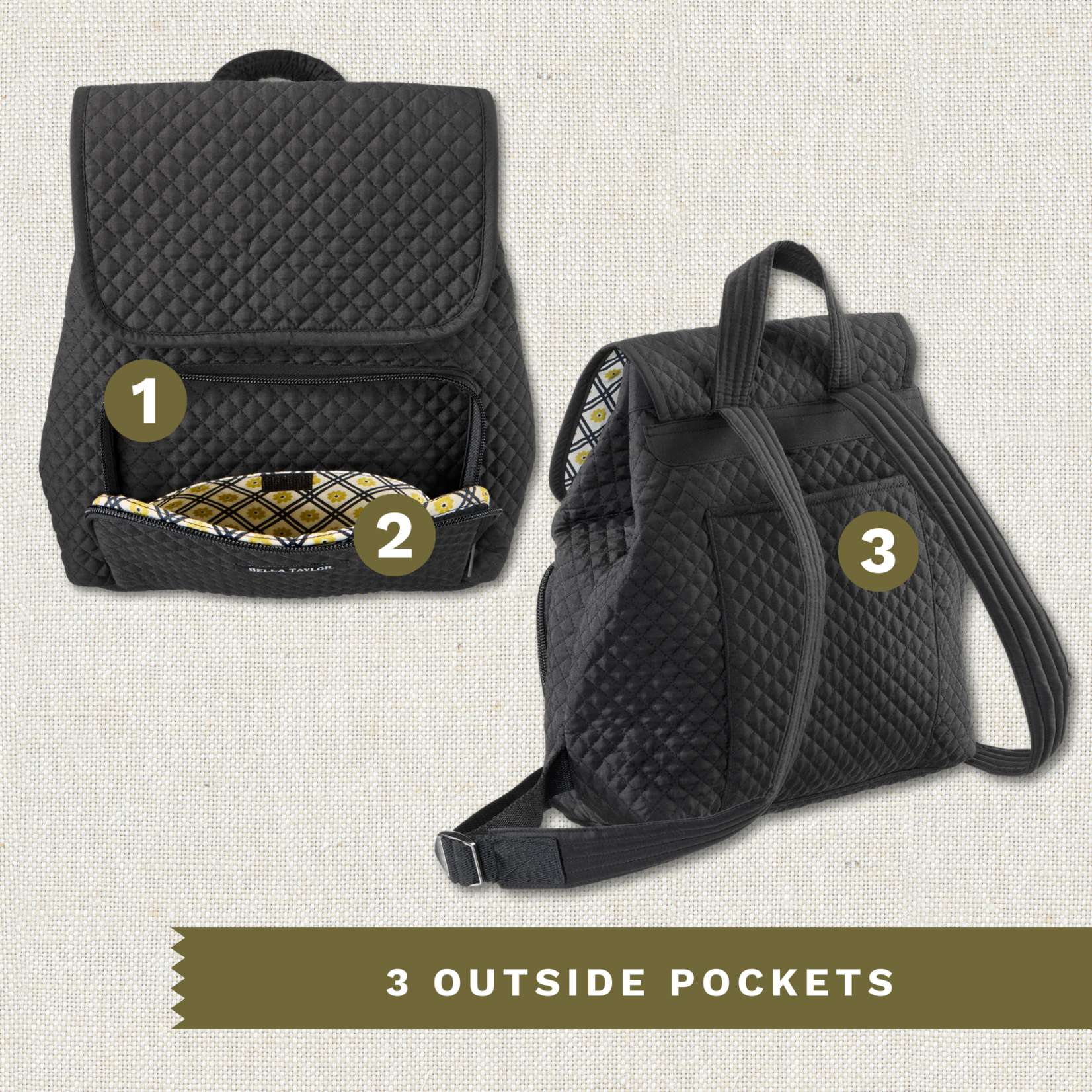 Bella Taylor Mini Backpack - Solid Black