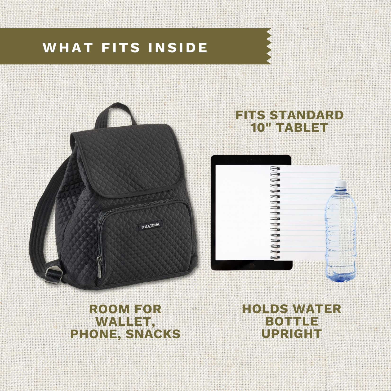 Bella Taylor Mini Backpack - Solid Black