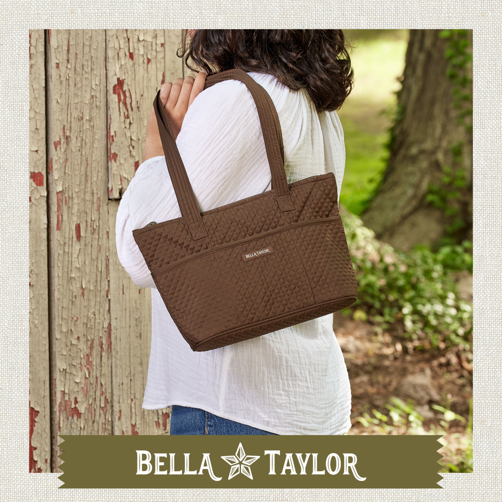 Bella Taylor Small Shoulder Tote - Chocolate Microfiber
