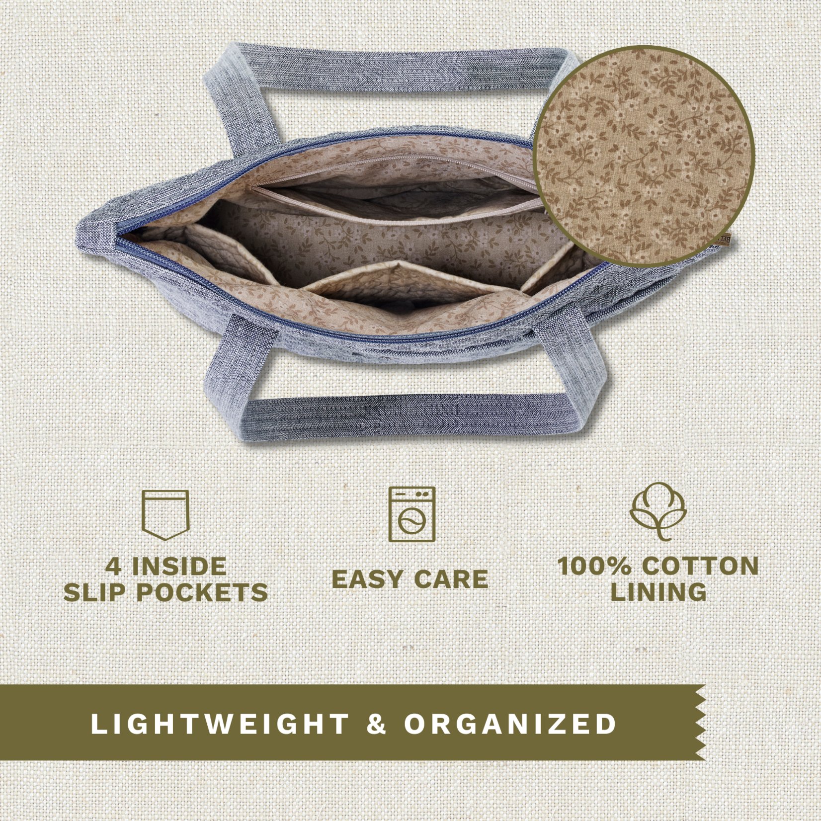 Bella Taylor Stride Tote - Blue Chambray