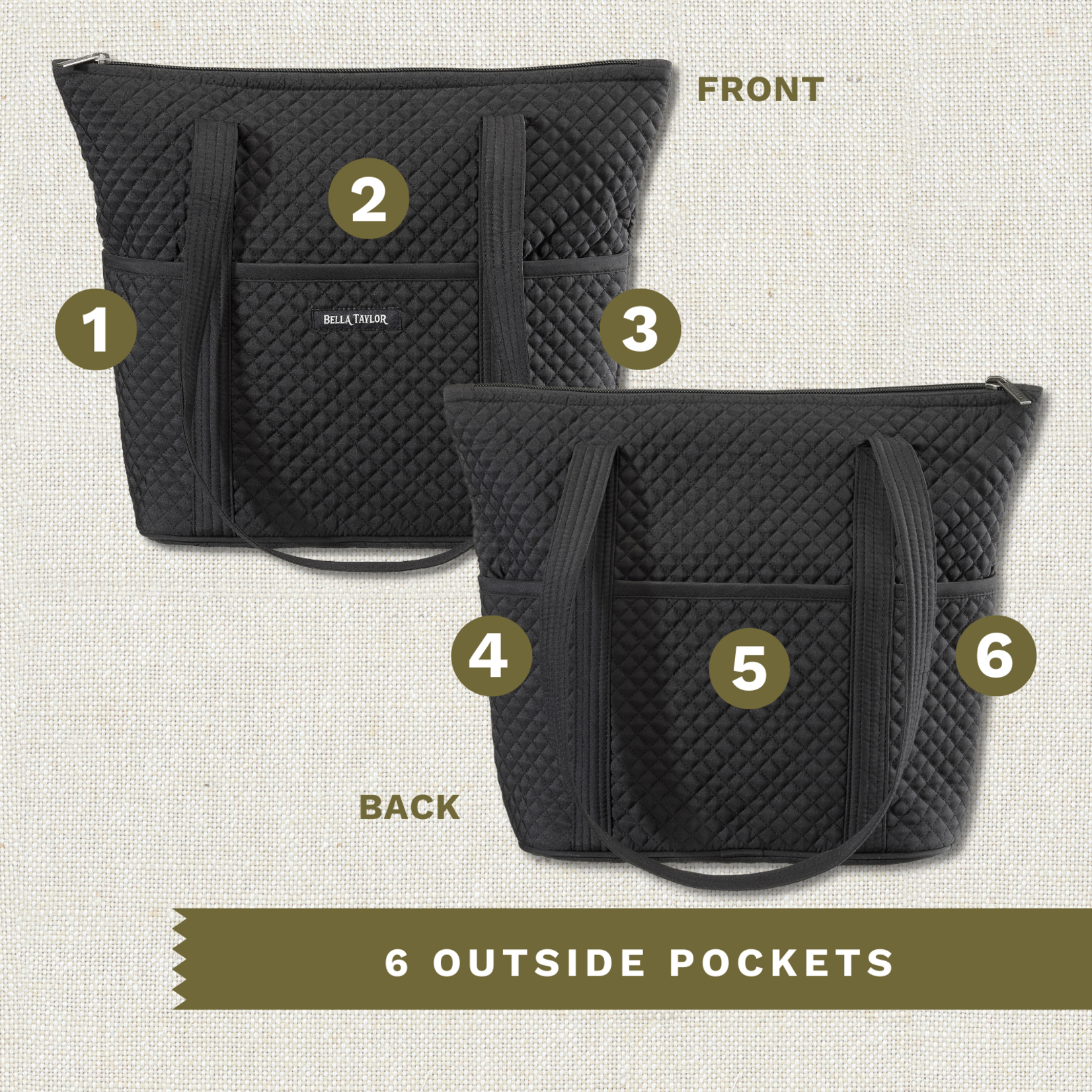 Bella Taylor Stride Tote - Solid Black