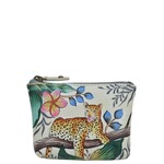 Anuschka 1031-JQN-IVR:  Jungle Queen Ivory - Coin Zip Pouch