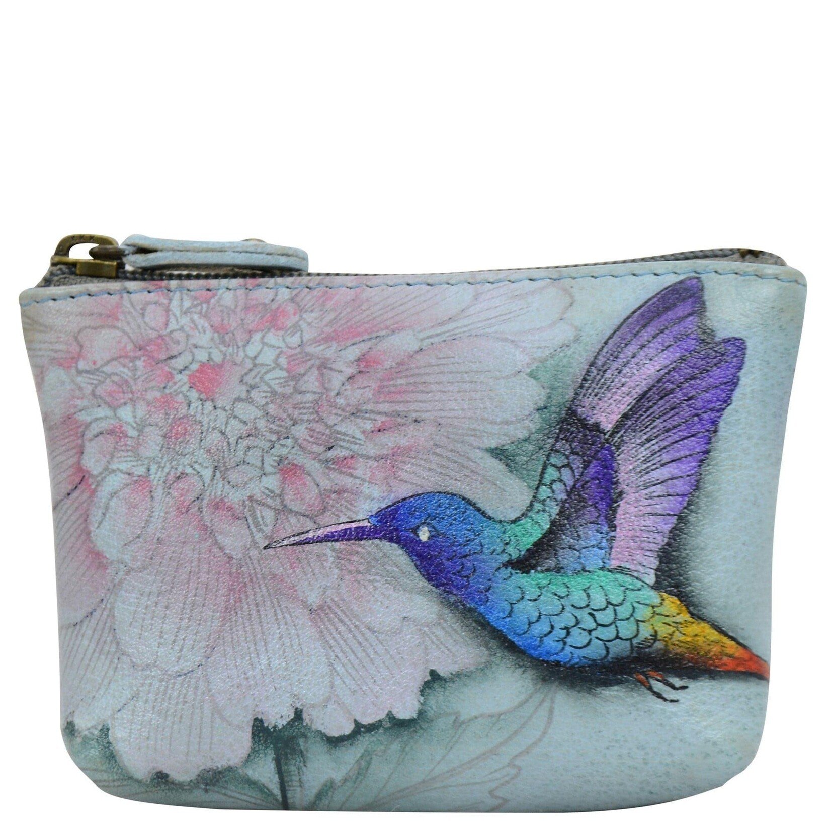 Anuschka 1031-RBW :  Rainbow Birds - Coin Zip Pouch