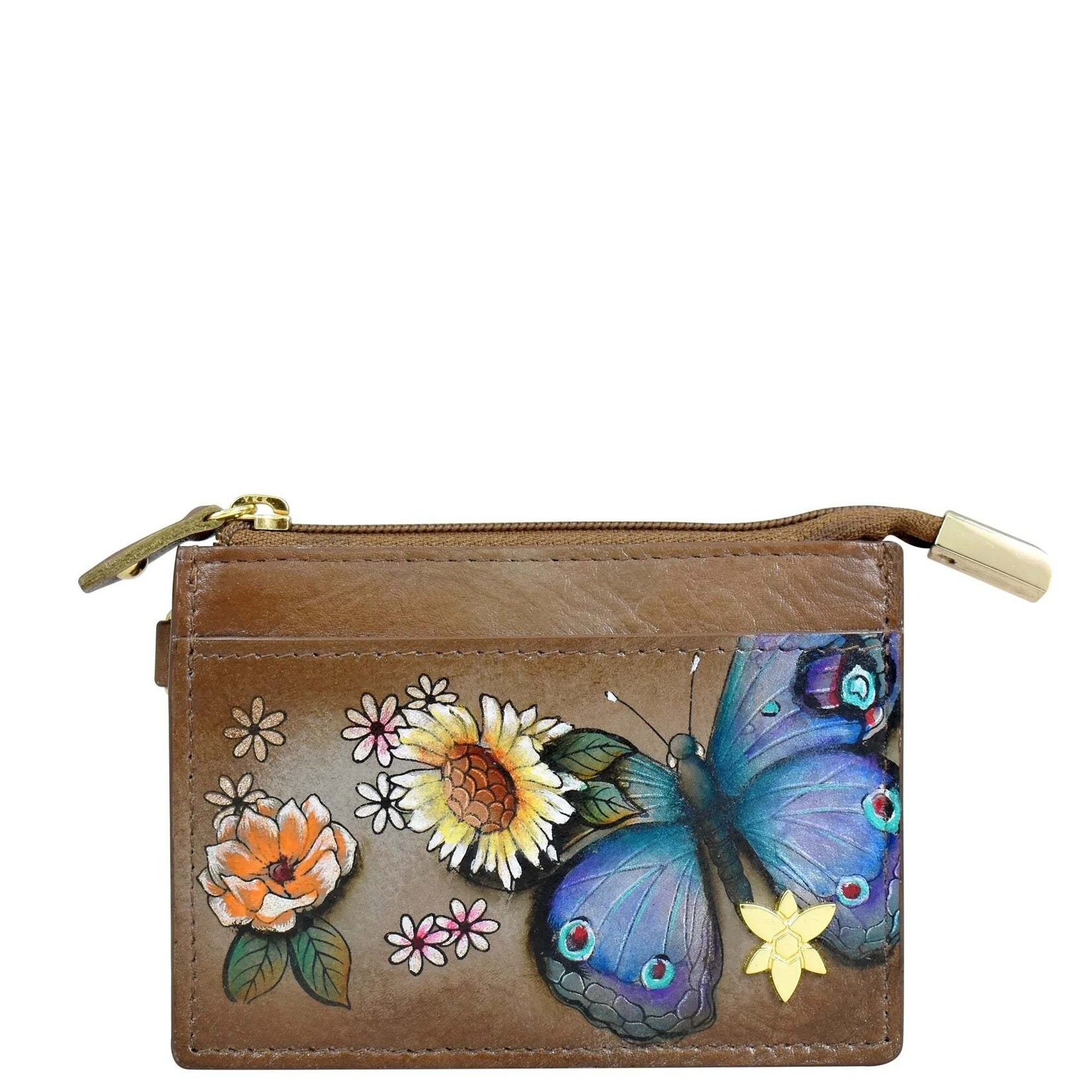 Anuschka 1183-BFB-BRZ: Butterfly Blooms Bronze - Leather Card Case