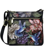 Anuschka 550-HMH: Hummingbird Heaven - Leather Expandable Travel Crossbody