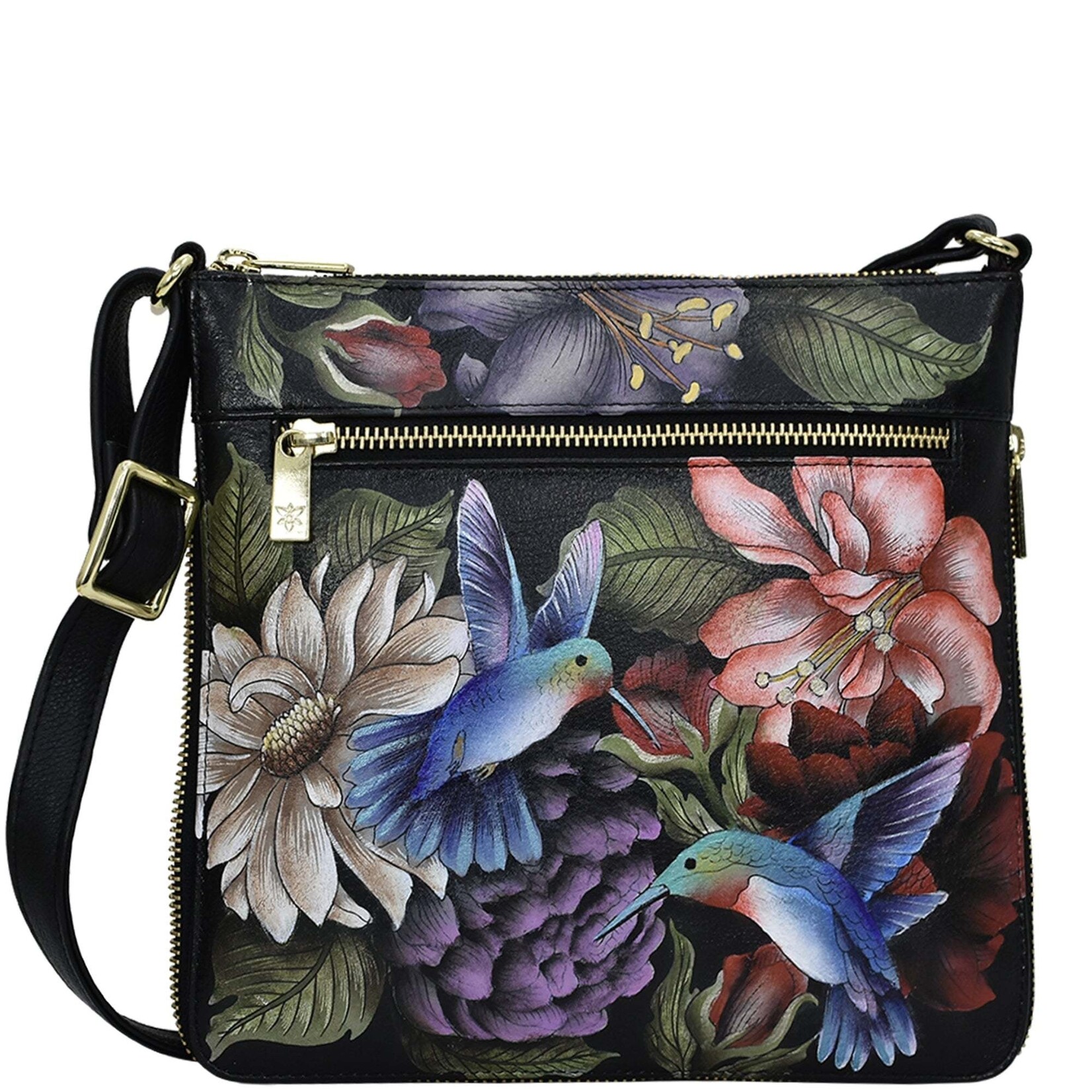 Anuschka 550-HMH: Hummingbird Heaven - Leather Expandable Travel Crossbody