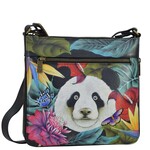 Anuschka 550-HPP:  Happy Panda - Leather Expandable Travel Crossbody