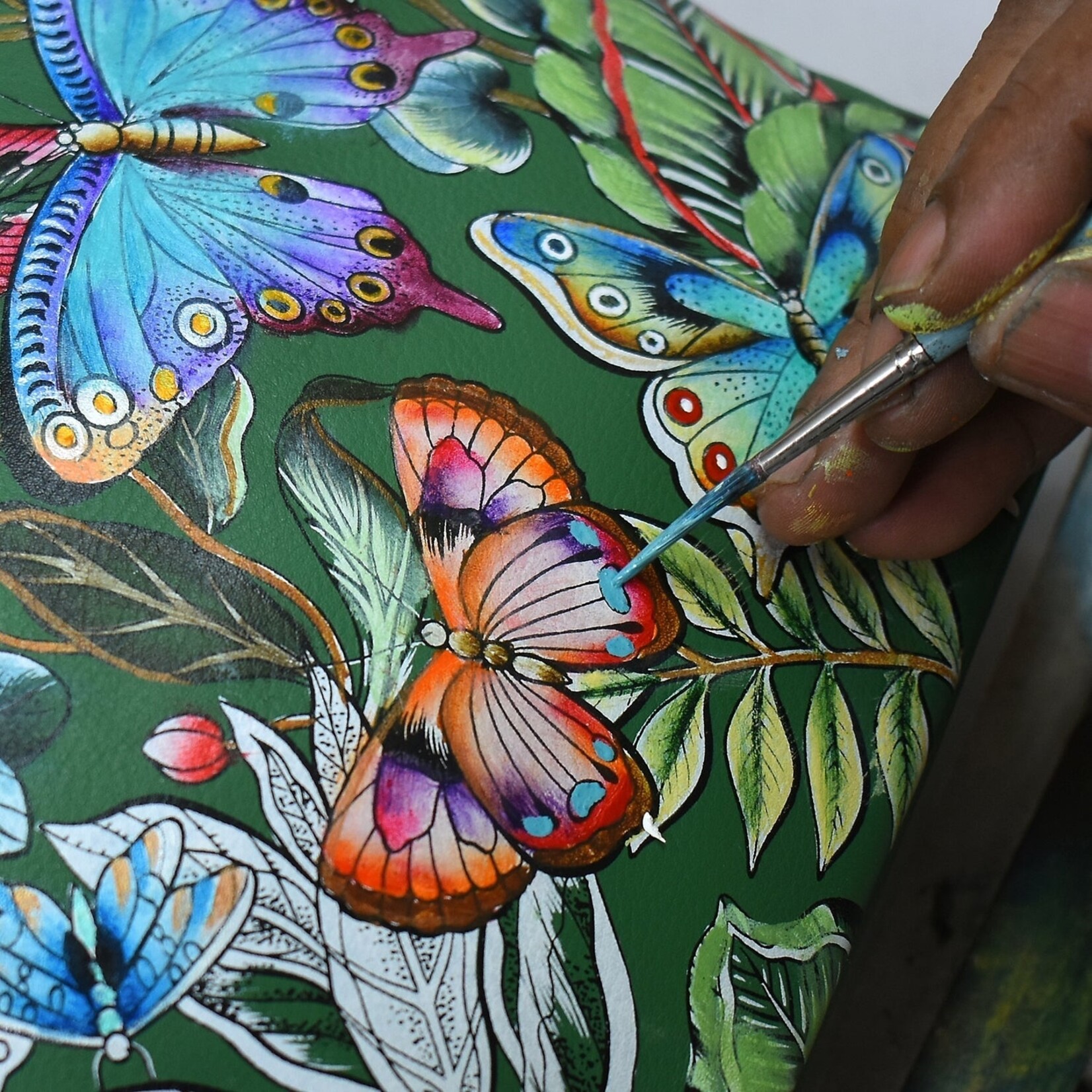 Anuschka 708-DNL - Dancing Leaves - Satchel with Crossbody Bag