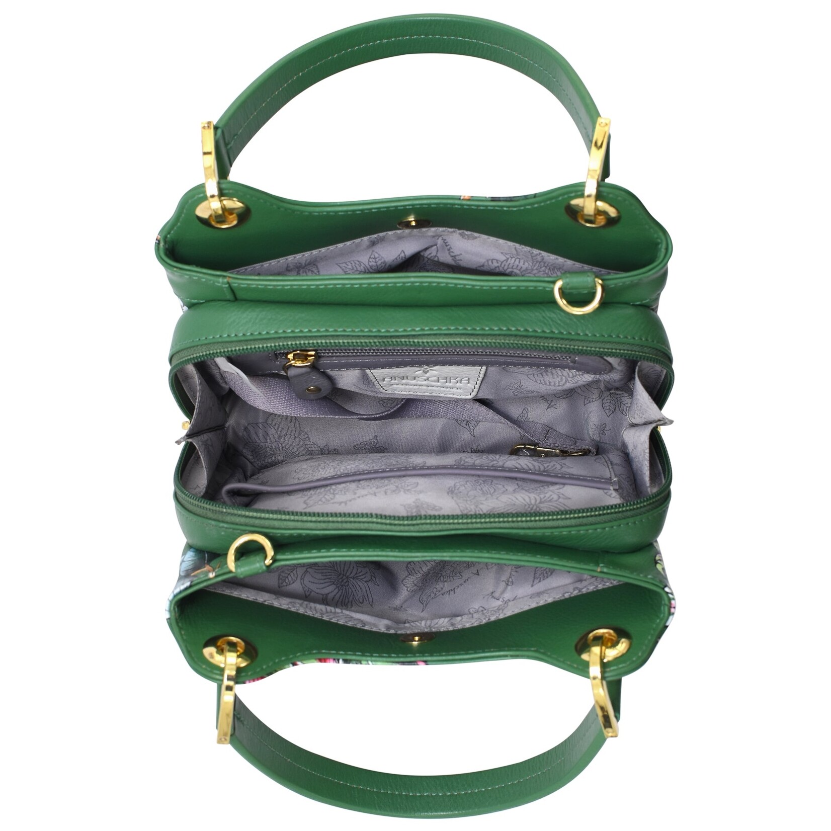 Anuschka 708-DNL - Dancing Leaves - Satchel with Crossbody Bag