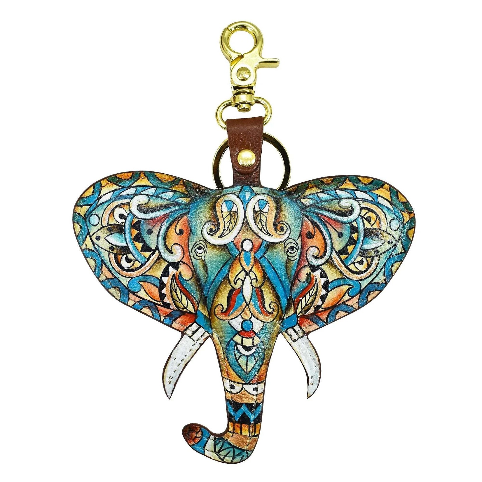 Anuschka K0039-ELM:  Hand-Painted Leather Bag Charm