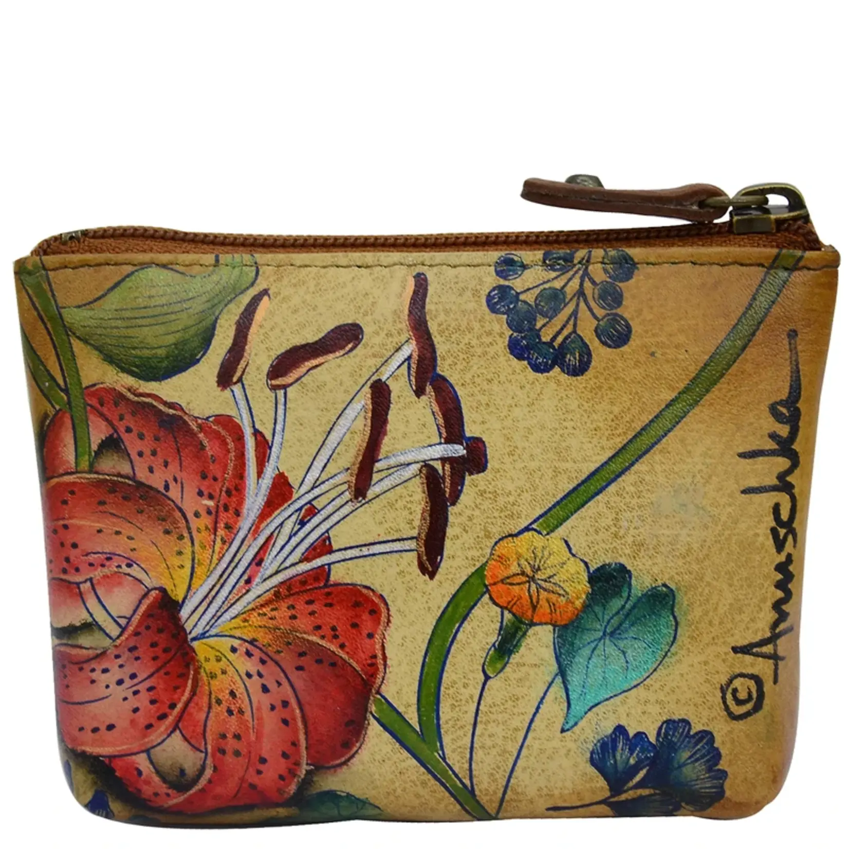 Anuschka 1031-CBG:  Caribbean Garden - Coin Zip Pouch