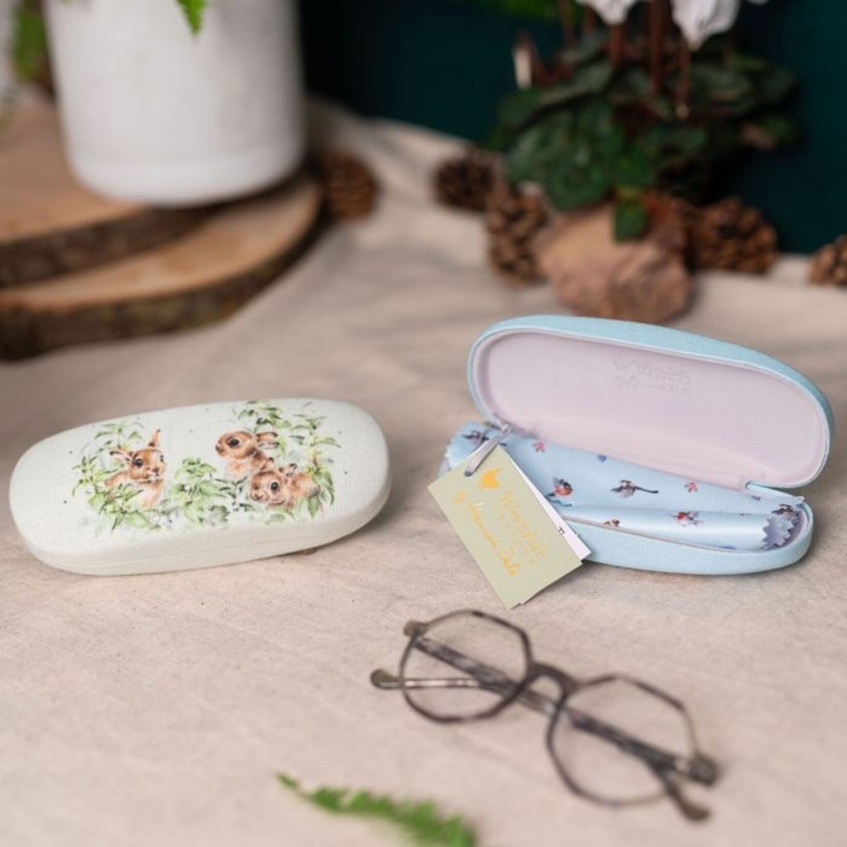 Wrendale Designs GLC017 - Eyeglass Case - 'Spring Hares' Hare