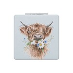 Wrendale Designs MR017 Compact Mirror - 'Daisy Coo' Highland Cow