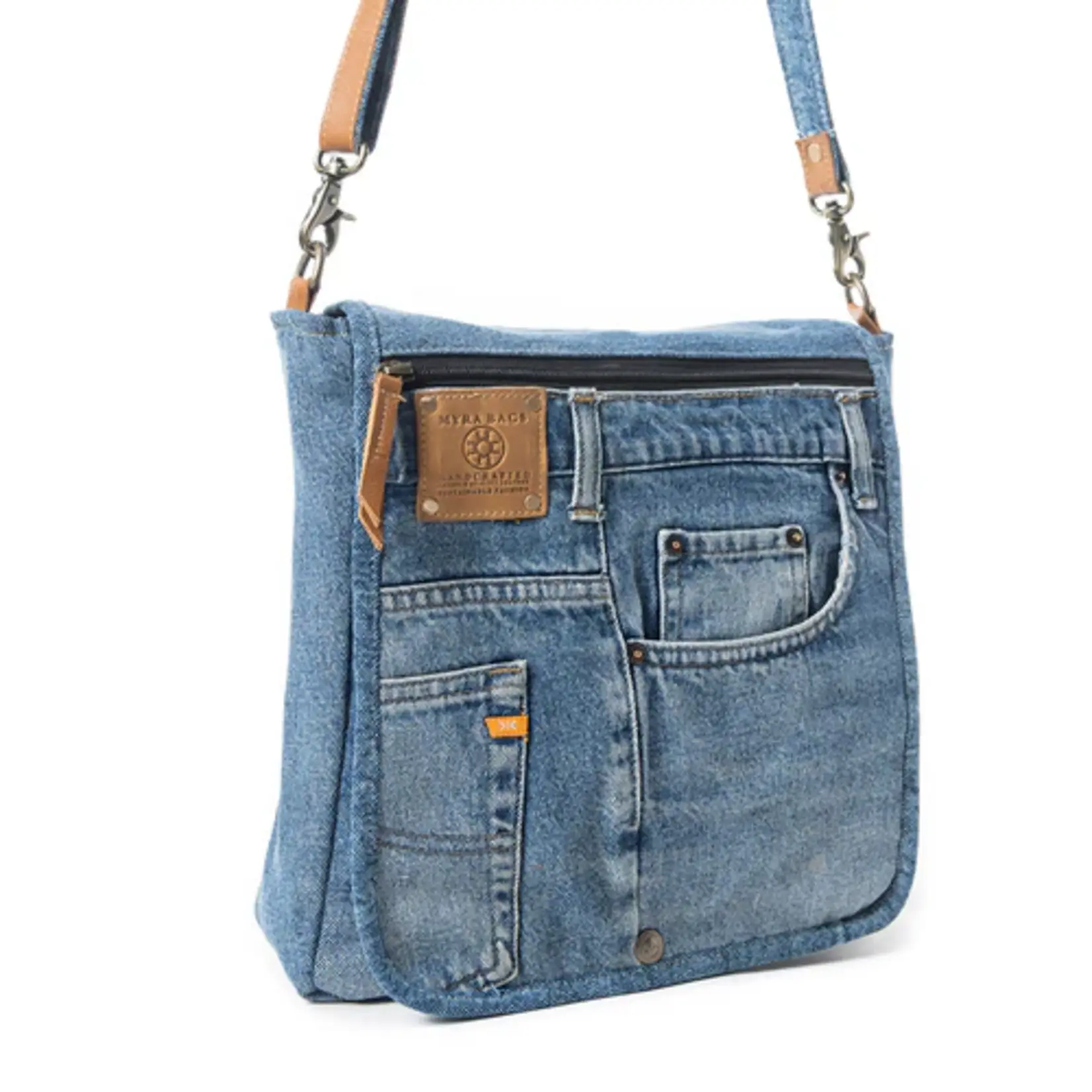 Myra Bags S-10907 Ashley Adventure Crossbody Bag - Denim Blue