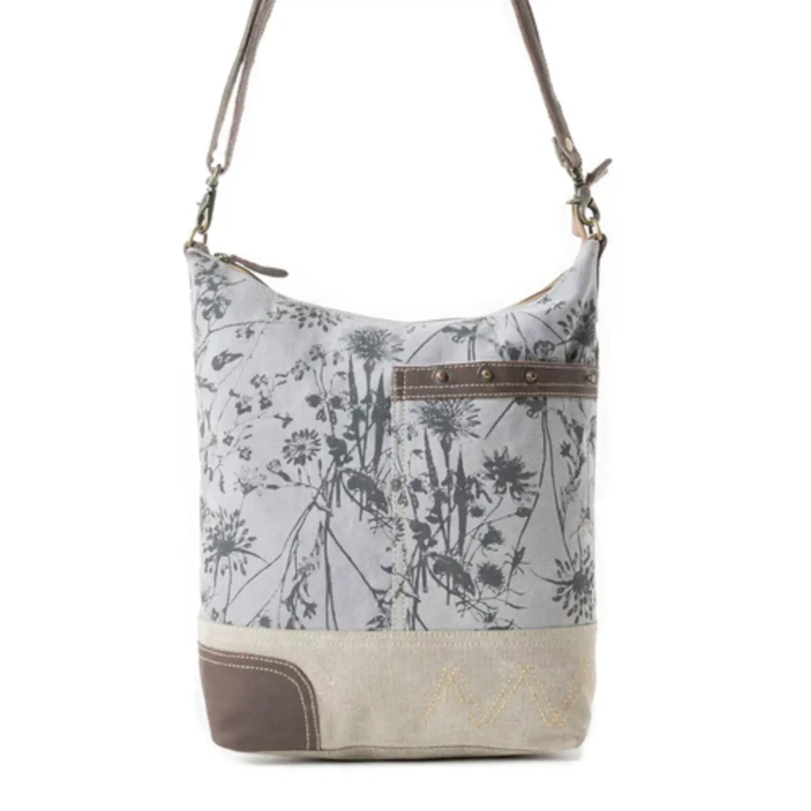 Myra Bags S-11923 EcoFlora Western Shoulder Bag - Porcelain Bloom