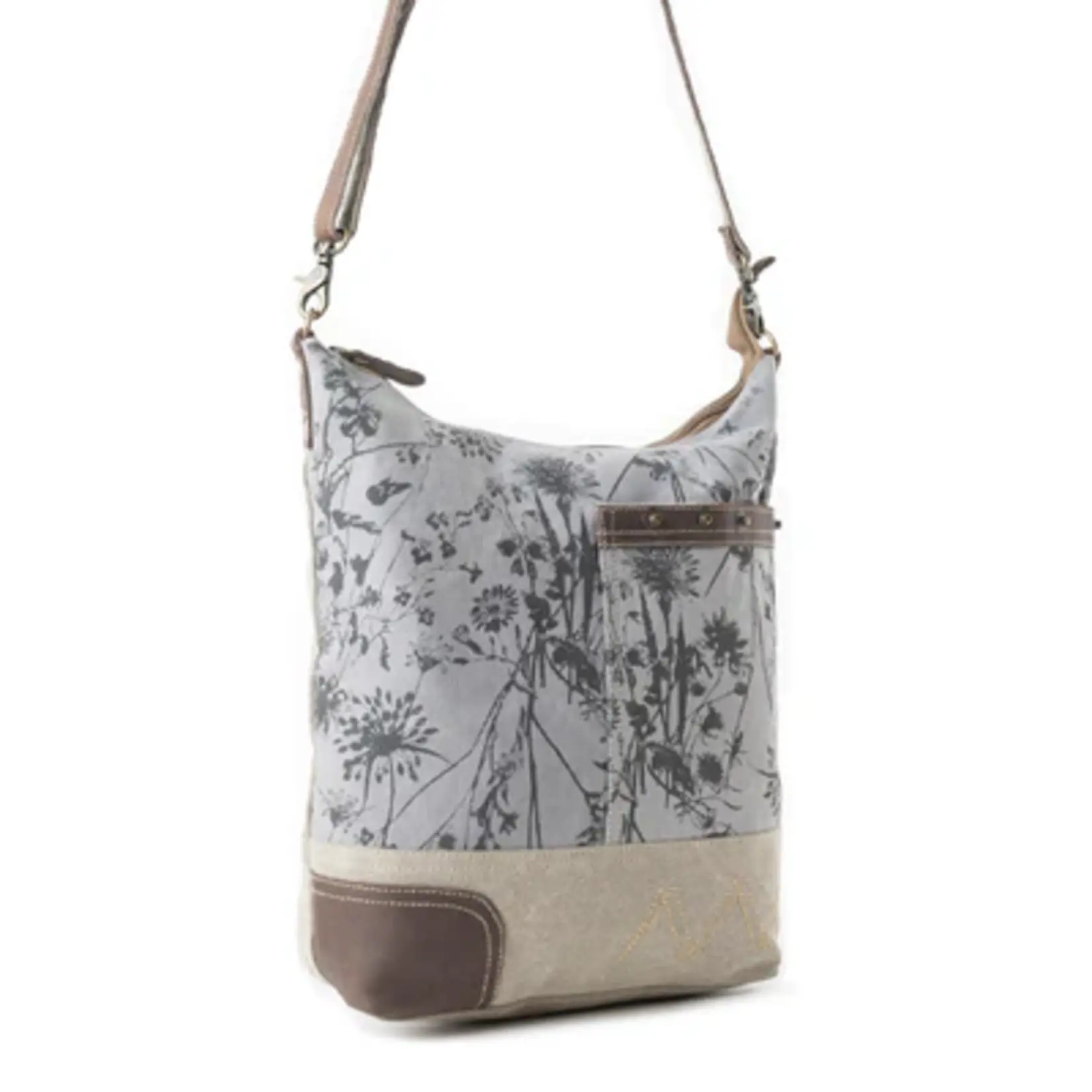 Myra Bags S-11923 EcoFlora Western Shoulder Bag - Porcelain Bloom