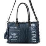 Myra Bags S-12113 Coastal Steel Upcycled Tote - Blue