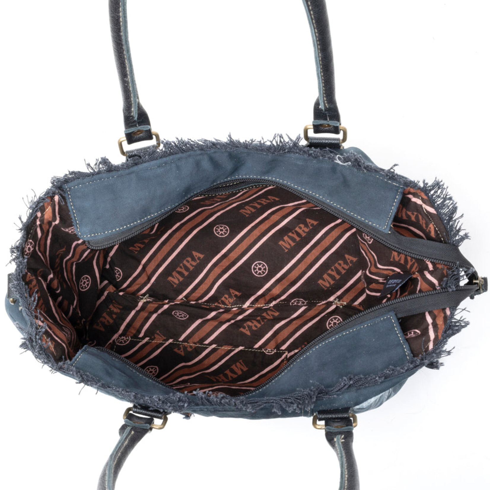 Myra Bags S-12113 Coastal Steel Upcycled Tote - Blue