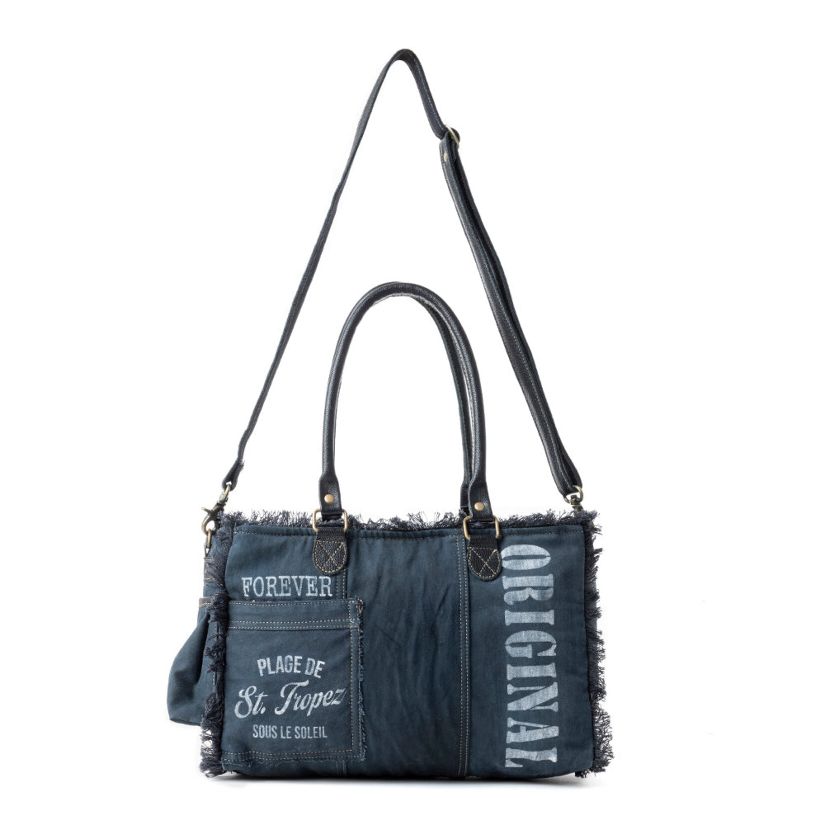 Myra Bags S-12113 Coastal Steel Upcycled Tote - Blue