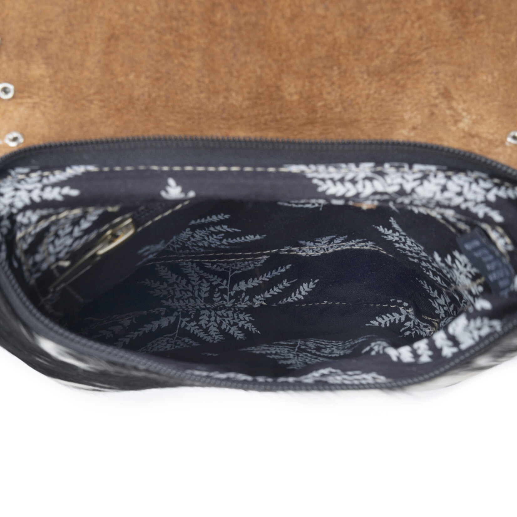 Myra Bags S-14312 Stonebrook Canvas & Hairon Bag - Spotted Ivory