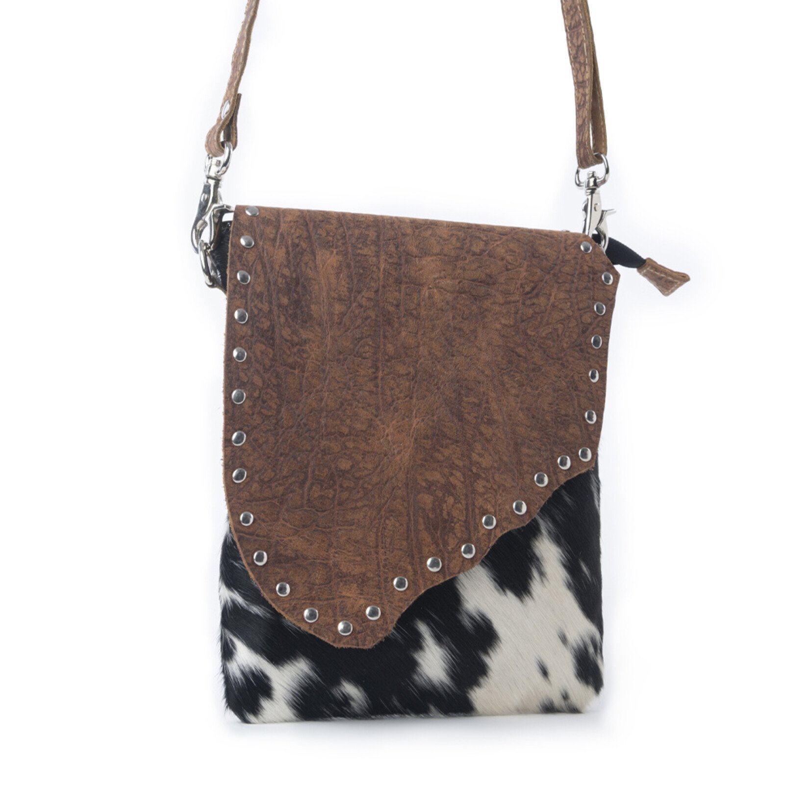Myra Bags S-14312 Stonebrook Canvas & Hairon Bag - Spotted Ivory